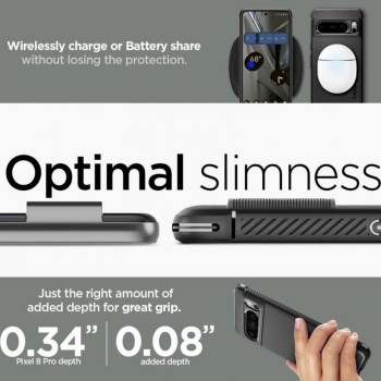 Spigen rugged armor guminis dėklas - juodas (Google Pixel 8 Pro)